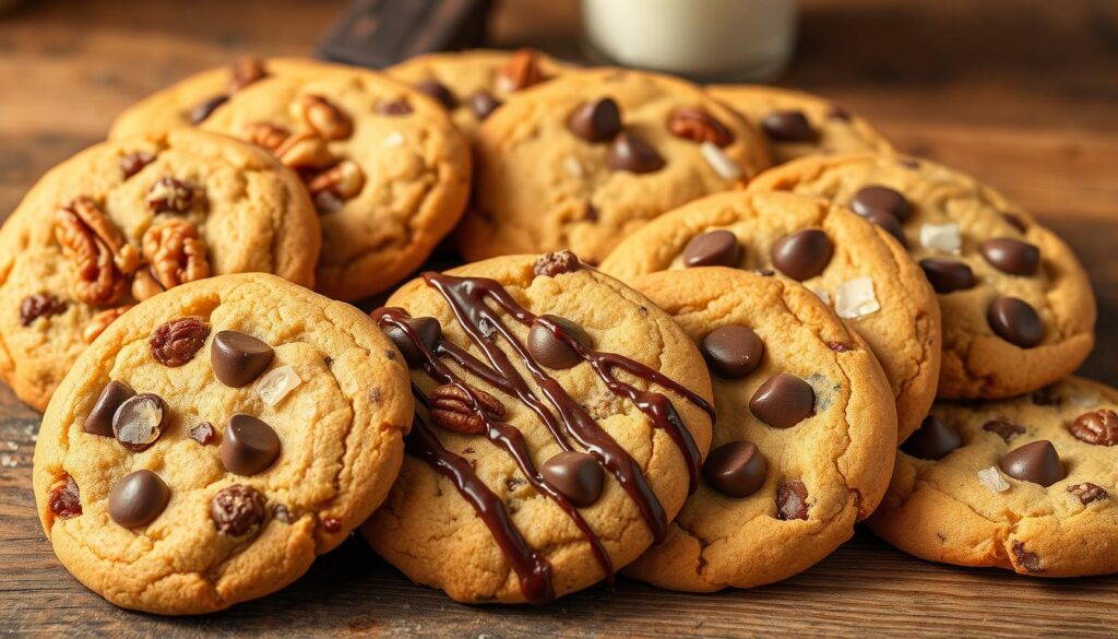 Nutty chocolate chip cookies variations