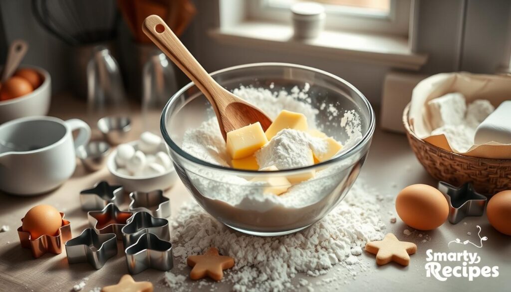 creaming butter and sugar for sugar cookies from scratch