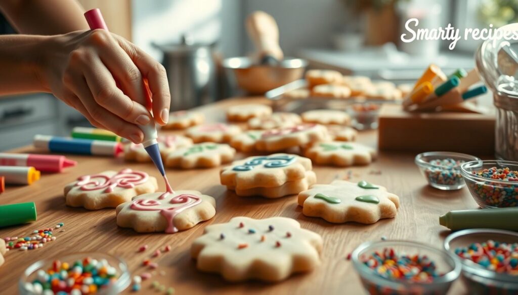 decorating sugar cookies with icing